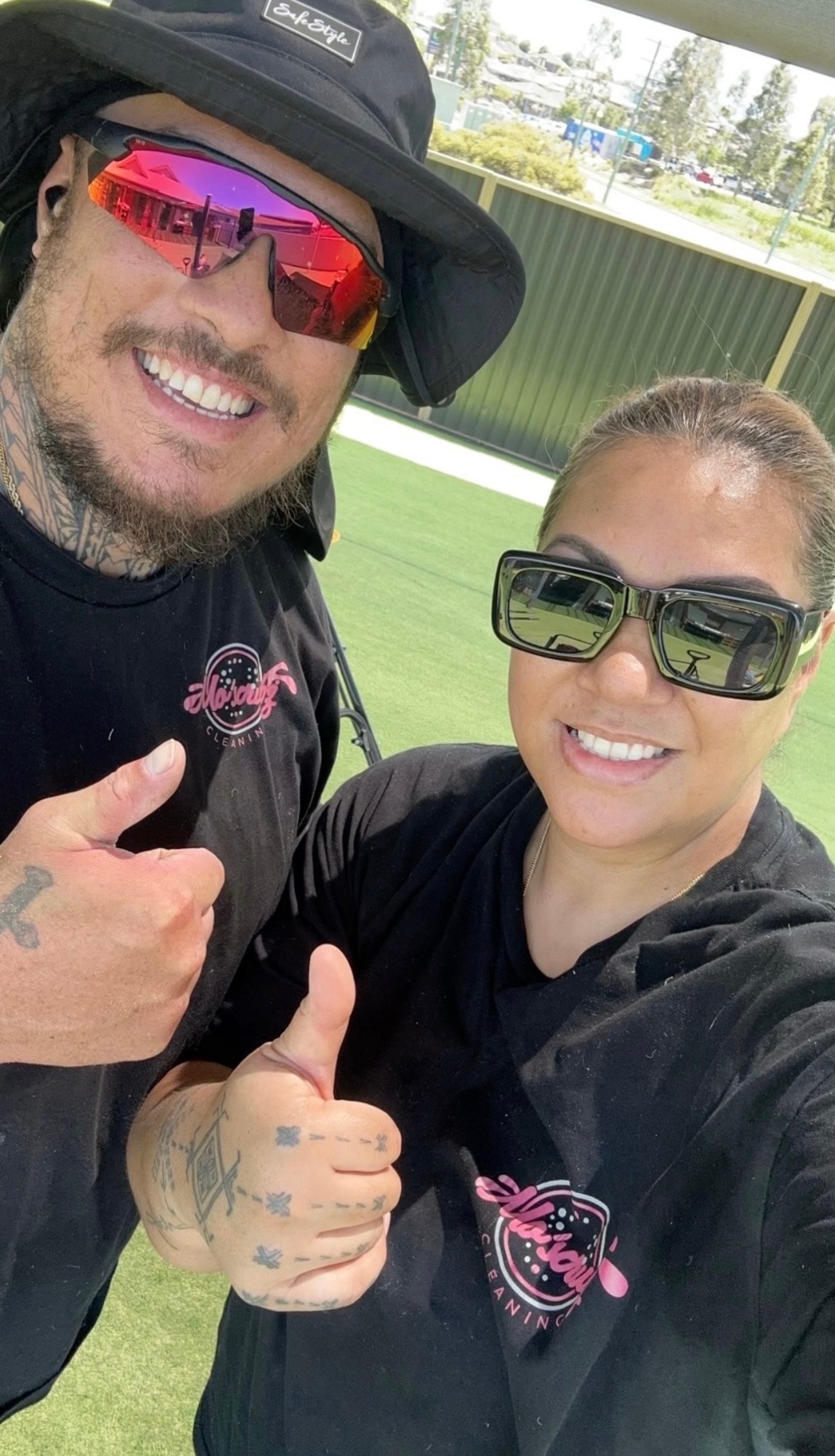 Daniel and Aly from Mo'scrubz Cleaning on-site
